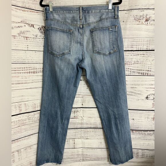 Current Elliott Jeans Womens Sz 28 The Cross over First Loved Destroyed uneven - Picture 4 of 15